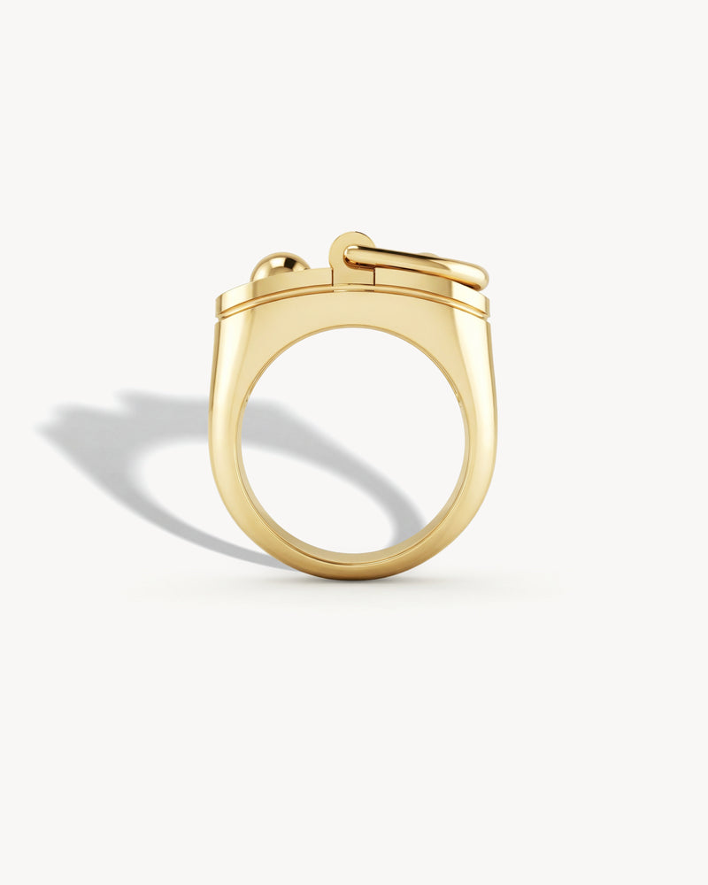 Bague Chevalière Rivet Grand Modèle - Or Jaune - Image 5