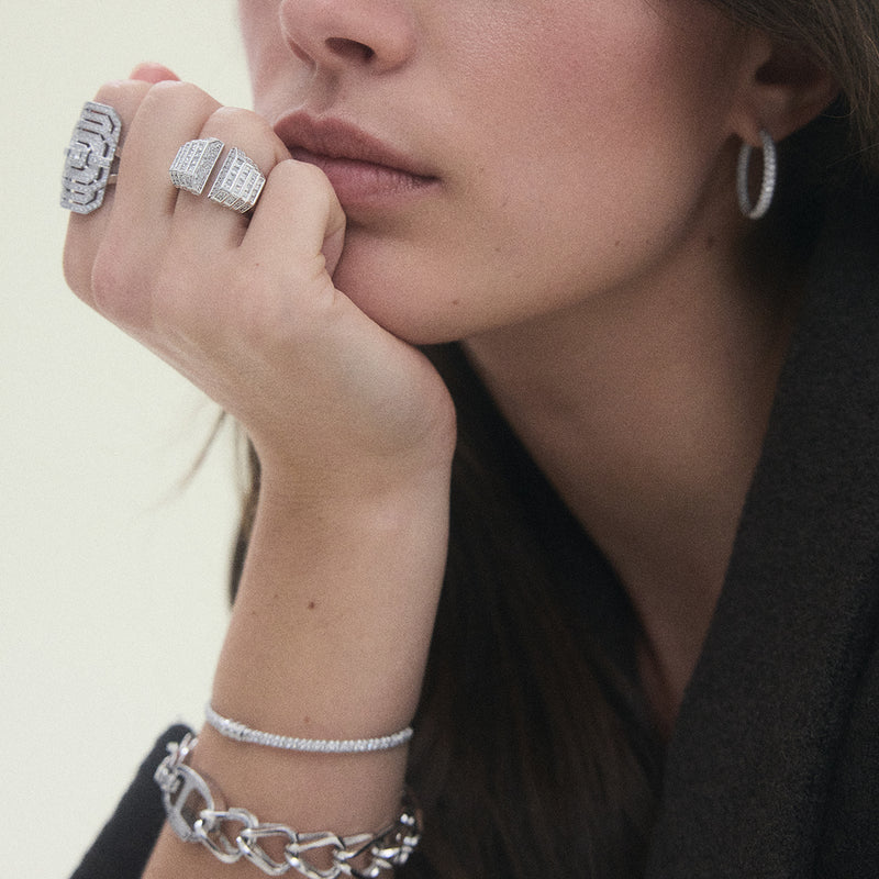 Bague Meaningful Diamants & Argent - Bague My Way Diamants & Argent - Bracelet Reptile Diamants & Or Blanc - Bracelet Unchained Argent - Créole Reptile Diamants & Or Blanc | STATEMENT Paris - Image 2
