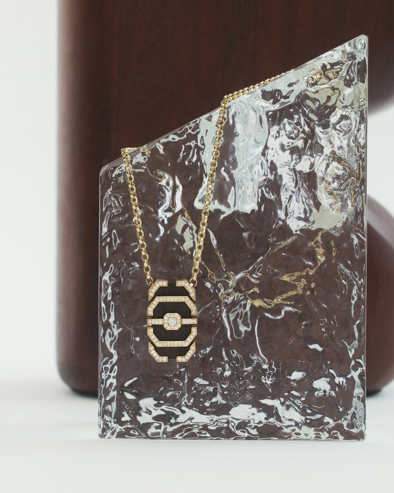 My Way Ebony Necklace - Yellow Gold, Ebony & Diamonds - Image 3