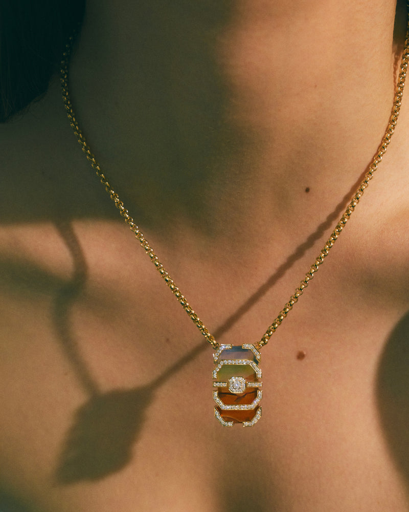 Collier My Way Origin - Or Jaune, Agate & Diamants - Image 2