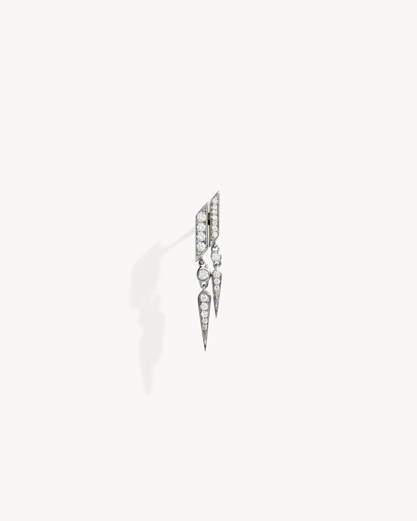 Anyway double drop Earring - Silver & Diamonds