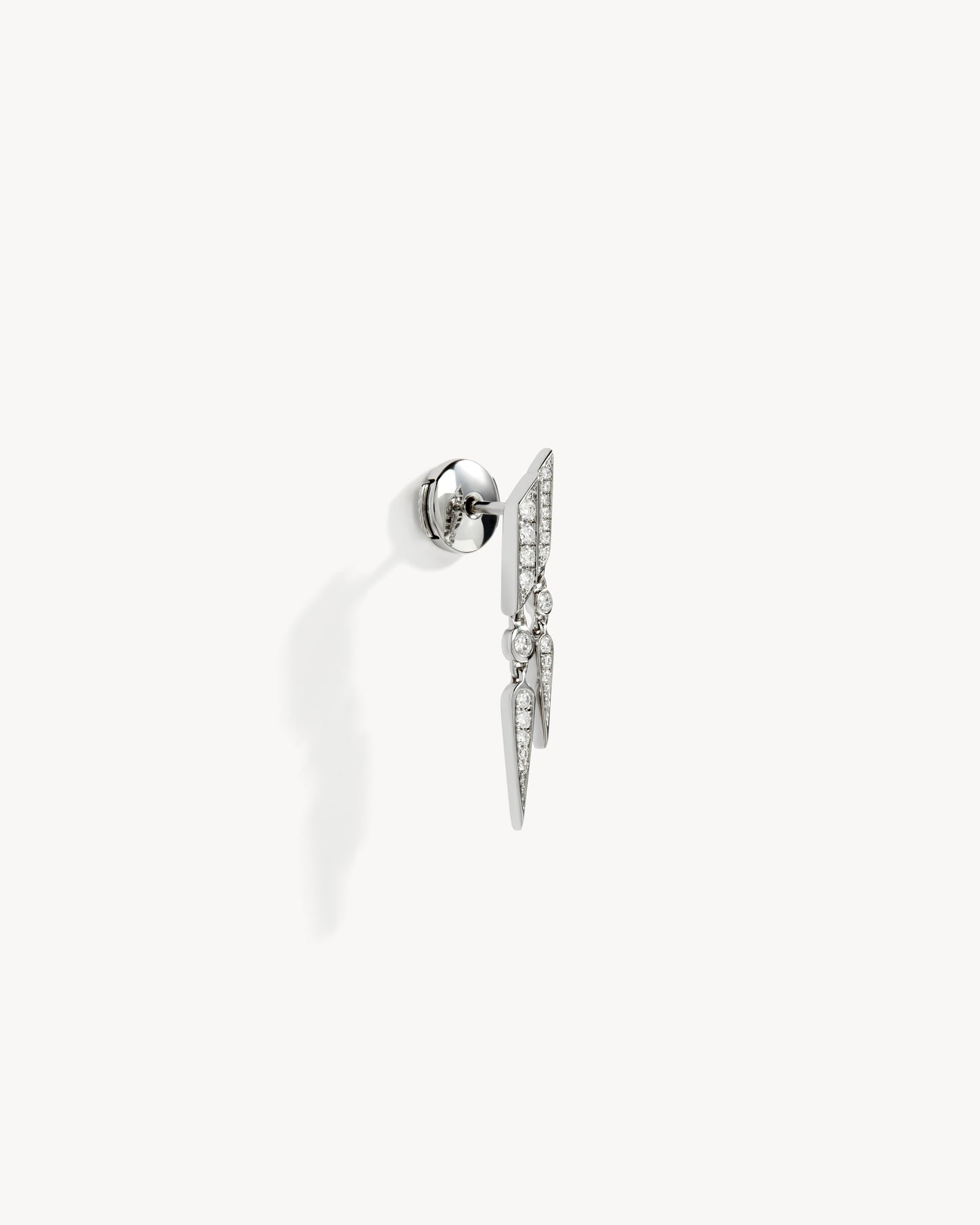 Anyway double drop Earring - Silver & Diamonds