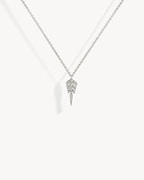 Stairway S Necklace - Silver & Diamonds
