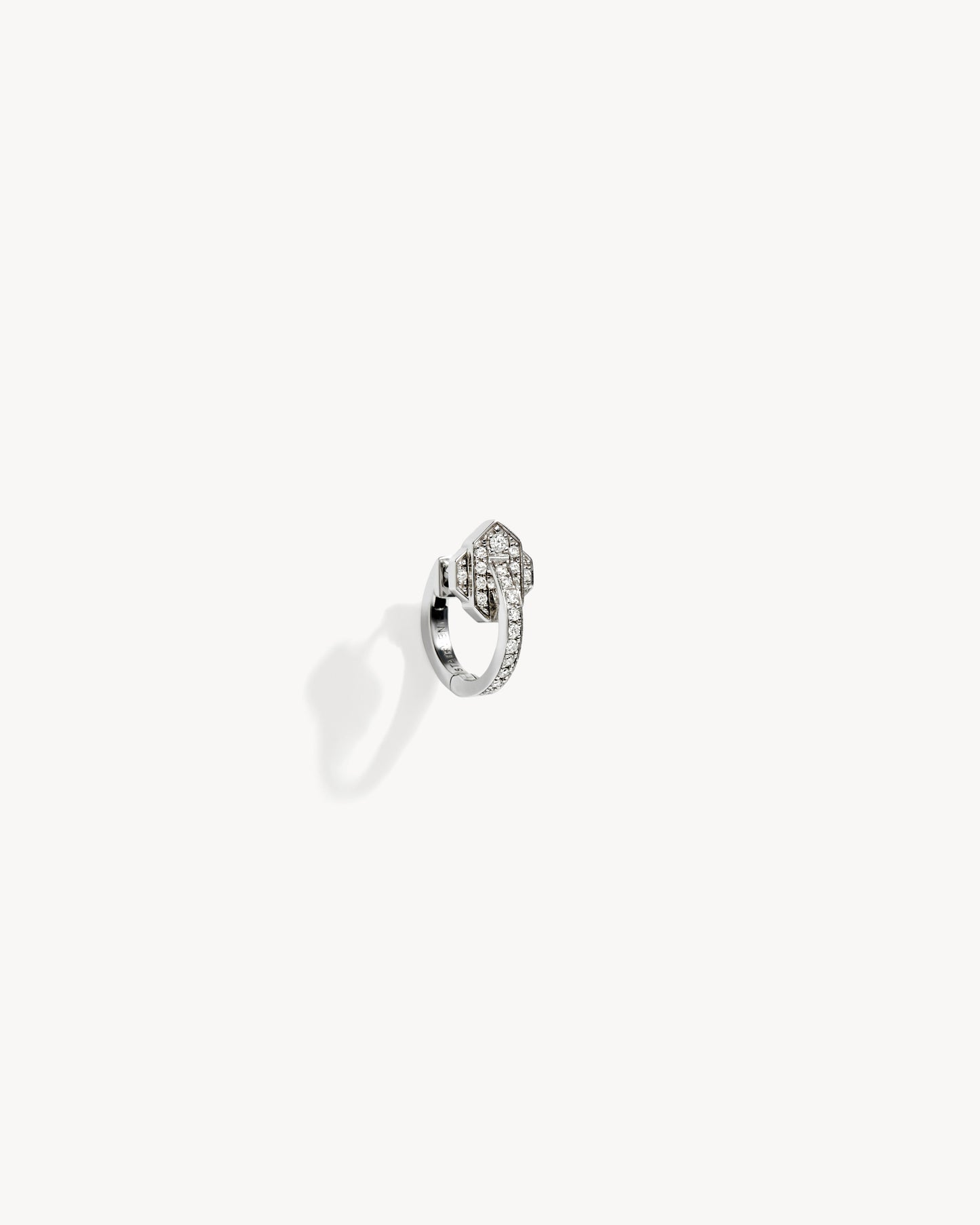 Anyway Hoop Earring - Silver & Diamonds