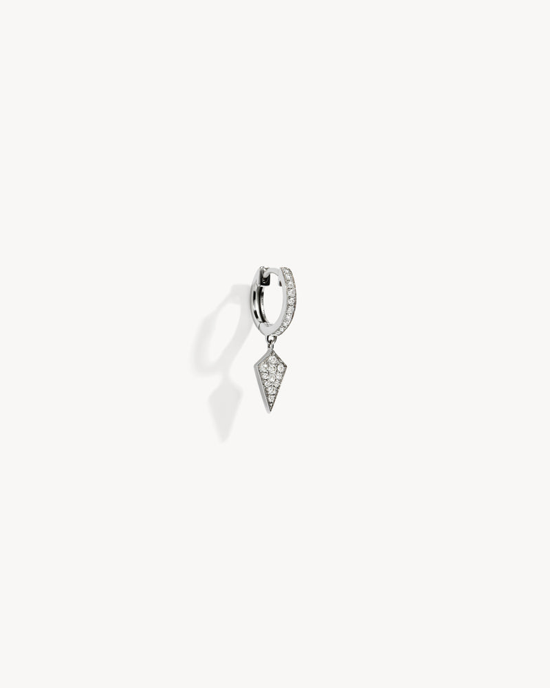 Stairway Small Hoop Earring - Silver & Diamonds - Image 3