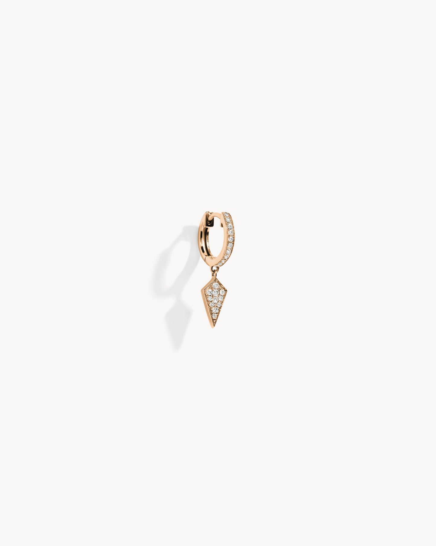 Stairway Hoop Earring - Pink Gold & Diamonds