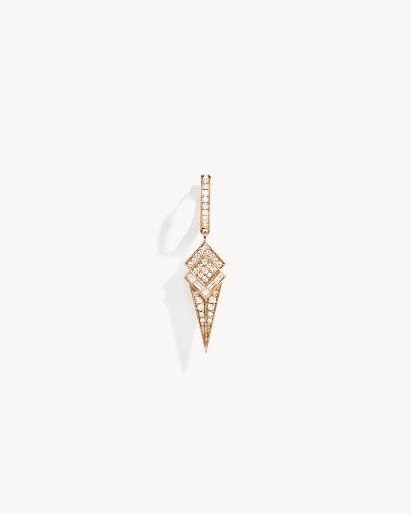 Stairway Cone Hoop Earring - Pink Gold & Diamonds - Image 1