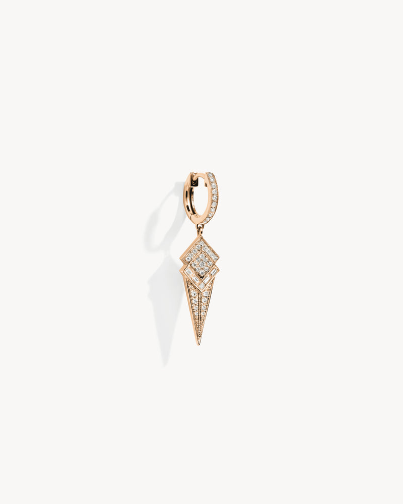 Stairway Cone Hoop Earring - Pink Gold & Diamonds - Image 3
