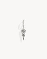 Stairway Cone Hoop Earring - Silver & Diamonds