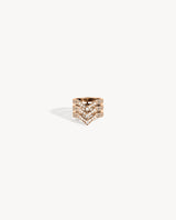 Stairway 3 Rows Ring - Pink Gold & Diamonds