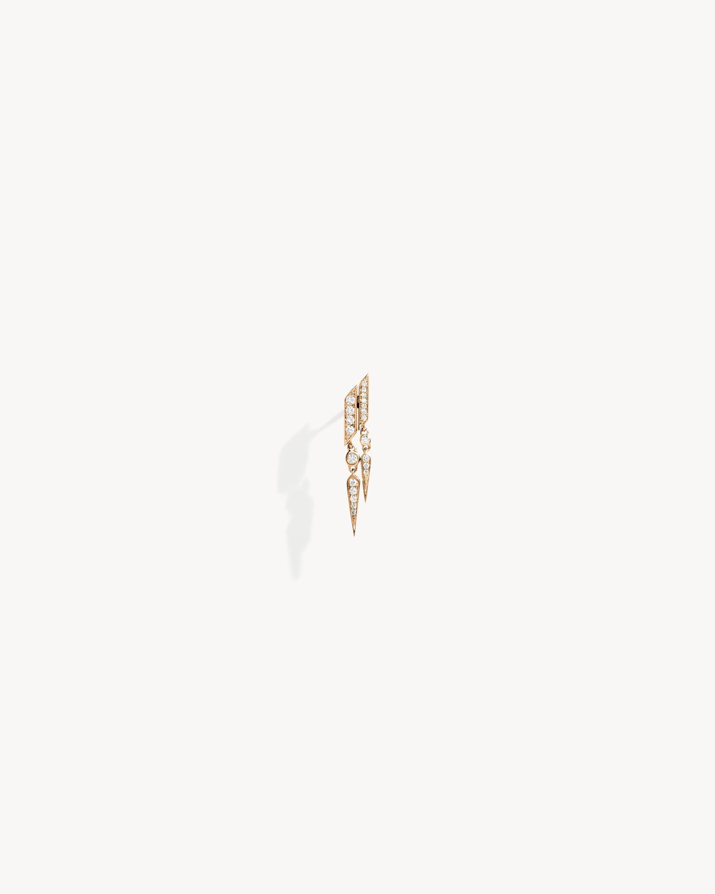 Boucle d'oreille Anyway double goutte - Or Rose & Diamants