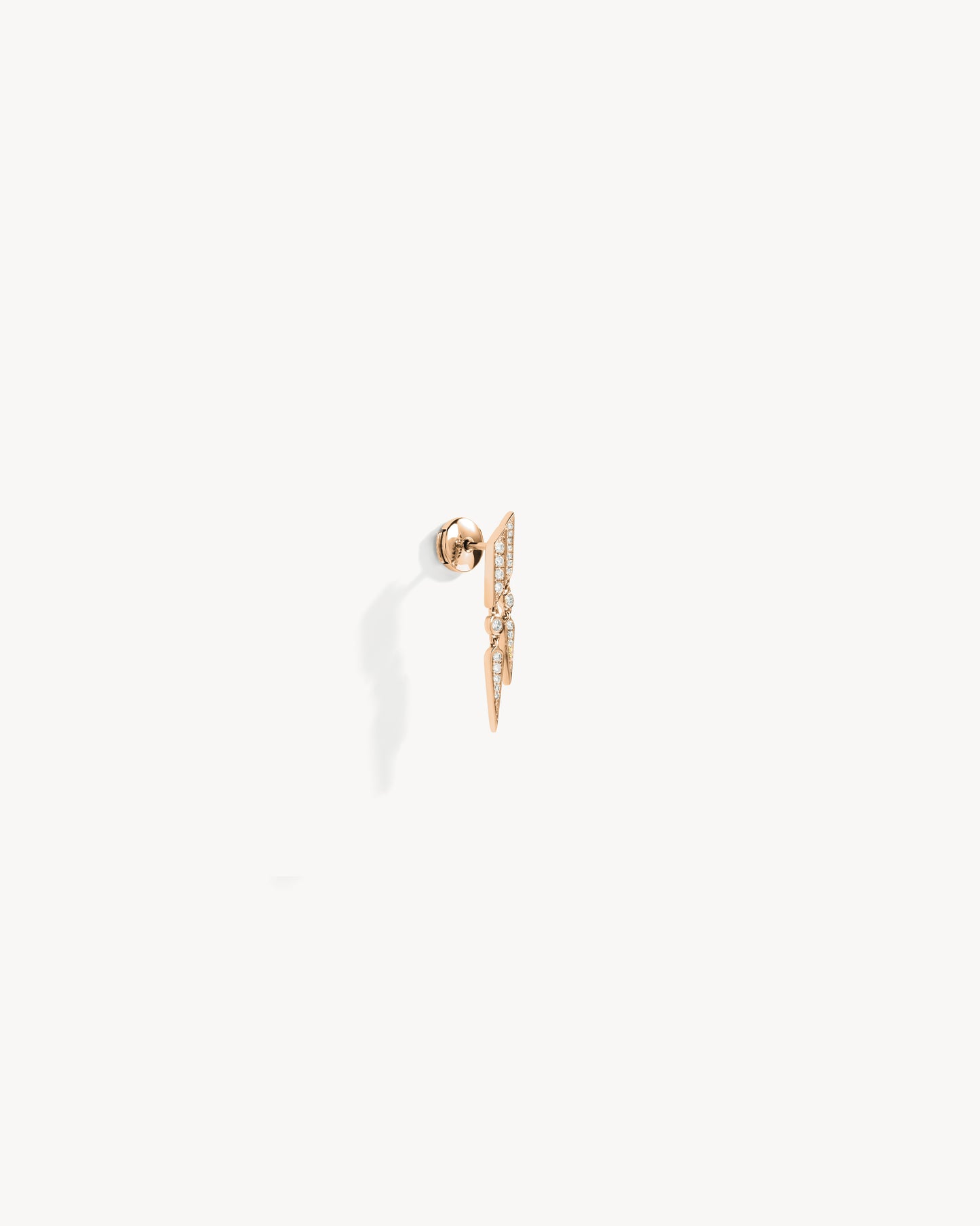 Boucle d'oreille Anyway double goutte - Or Rose & Diamants