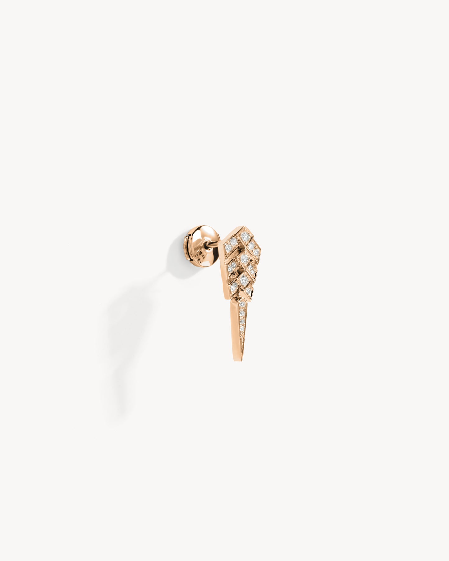 Stairway S Earring - Pink Gold & Diamonds