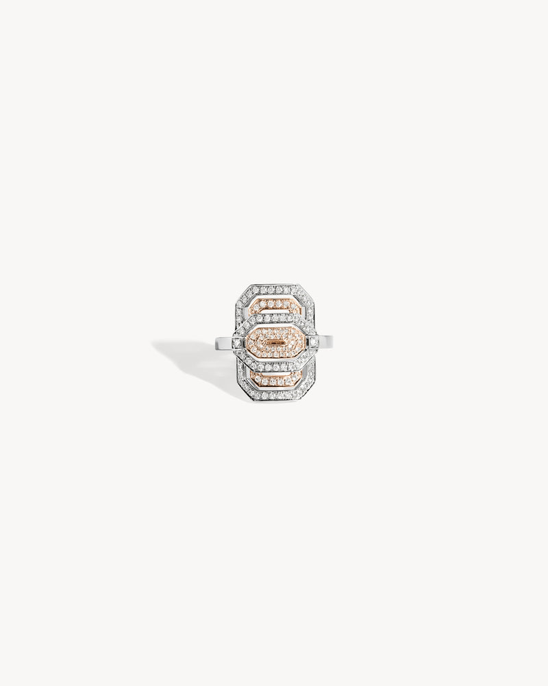My Way Ring - Pink Gold, Silver & Diamonds - Image 1