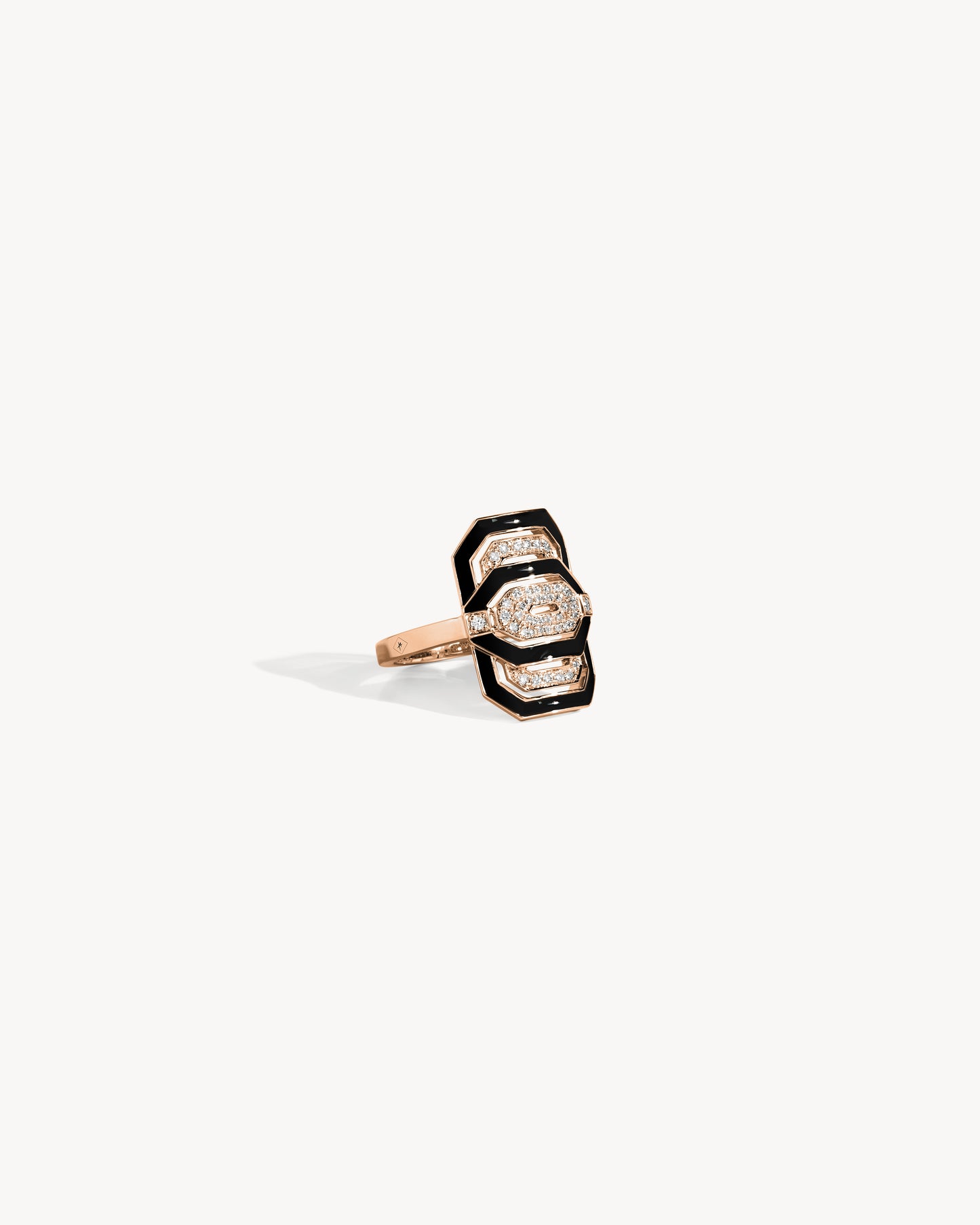 Petite My Way Ring - Pink Gold, Enamel & Diamonds