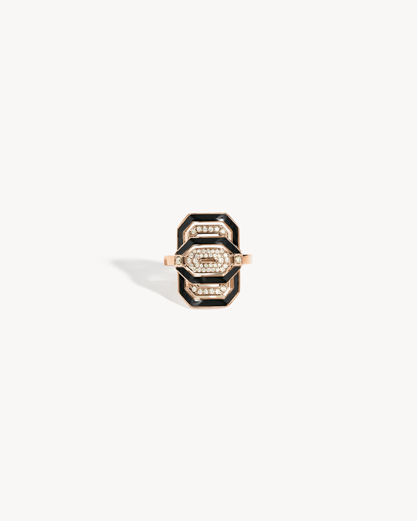 Petite My Way Ring - Pink Gold, Enamel & Diamonds