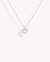 Rockaway Heart Necklace - Silver & Diamonds