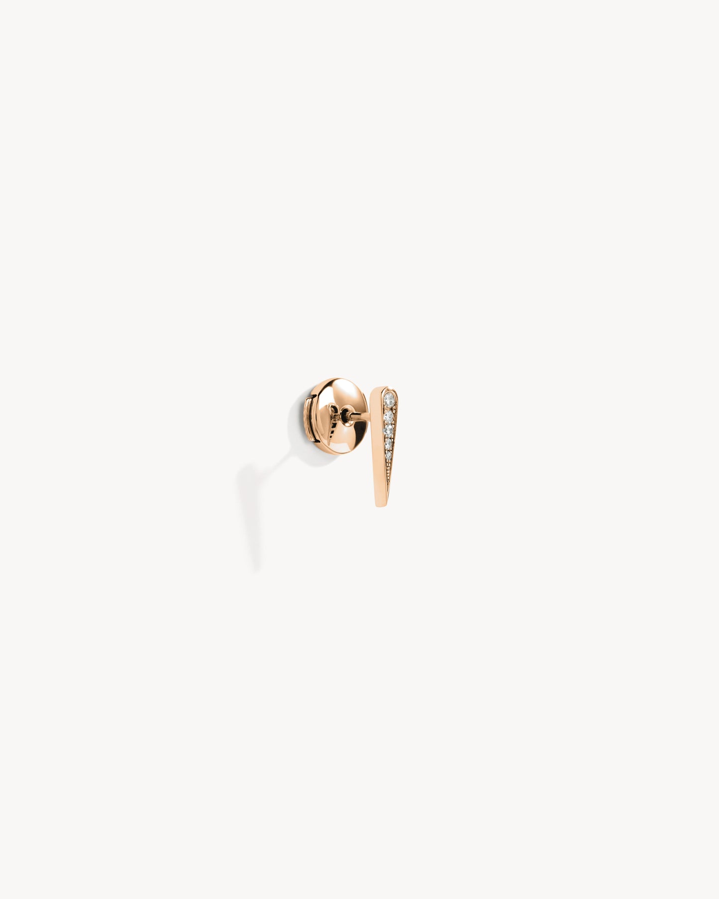 Anyway Drop Stud - Pink Gold & Diamonds