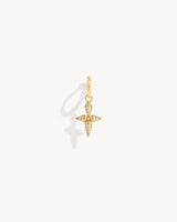 Rockaway Cross Hoop Earring - Yellow Gold & Diamonds