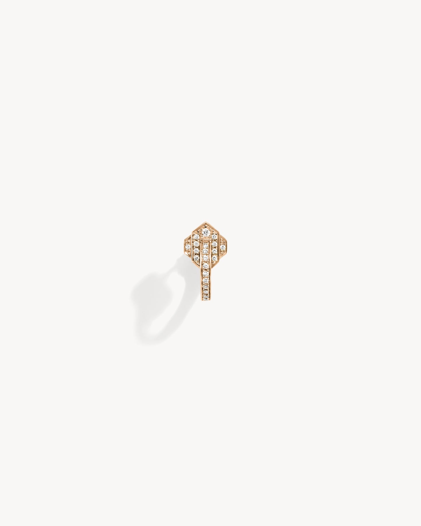 Anyway Hoop Earring - Pink Gold & Diamonds