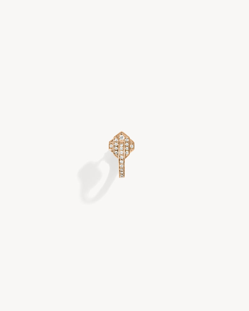 Anyway Hoop Earring - Pink Gold & Diamonds - Image 1