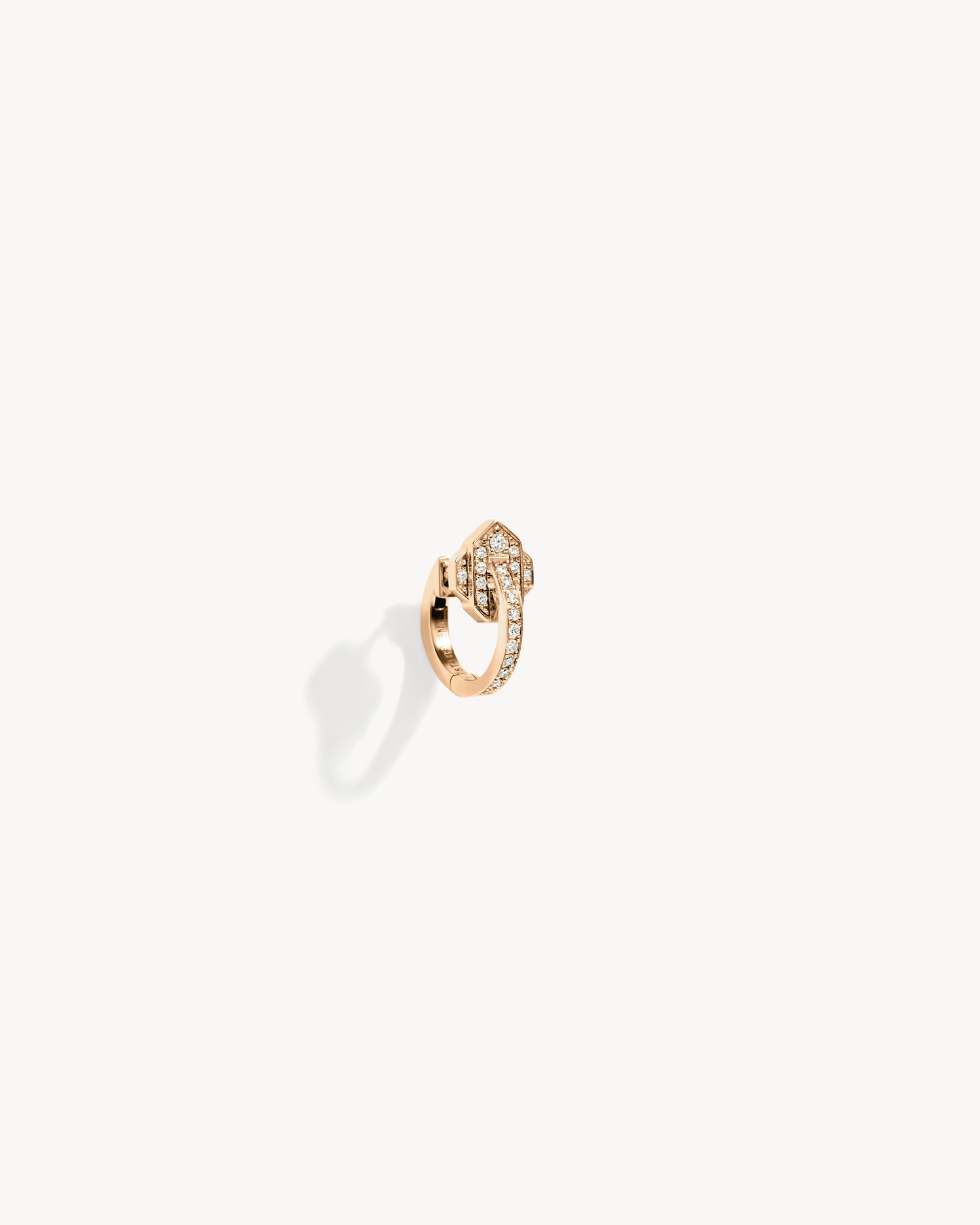 Anyway Hoop Earring - Pink Gold & Diamonds