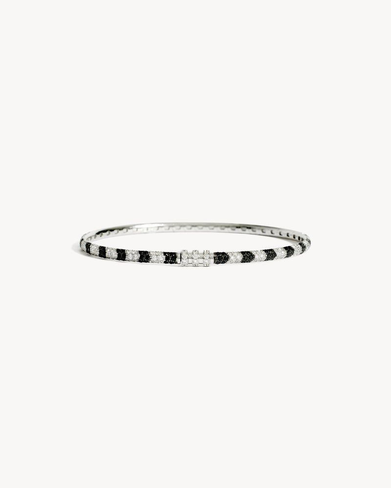 Reptile Bracelet - White Gold & White & Black Diamonds - Image 1