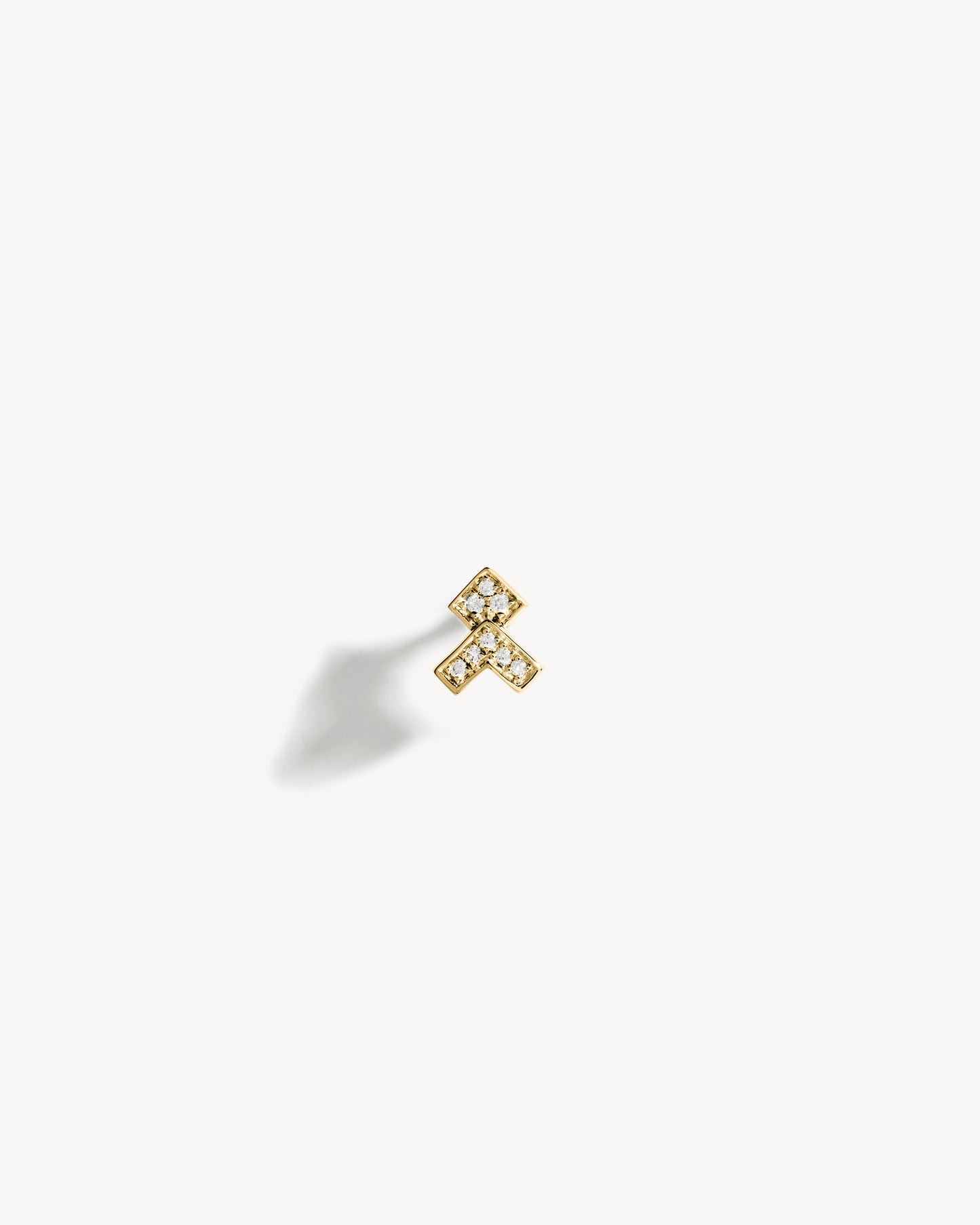 Boucle d'oreille Stairway Flèche - Or jaune & Diamants