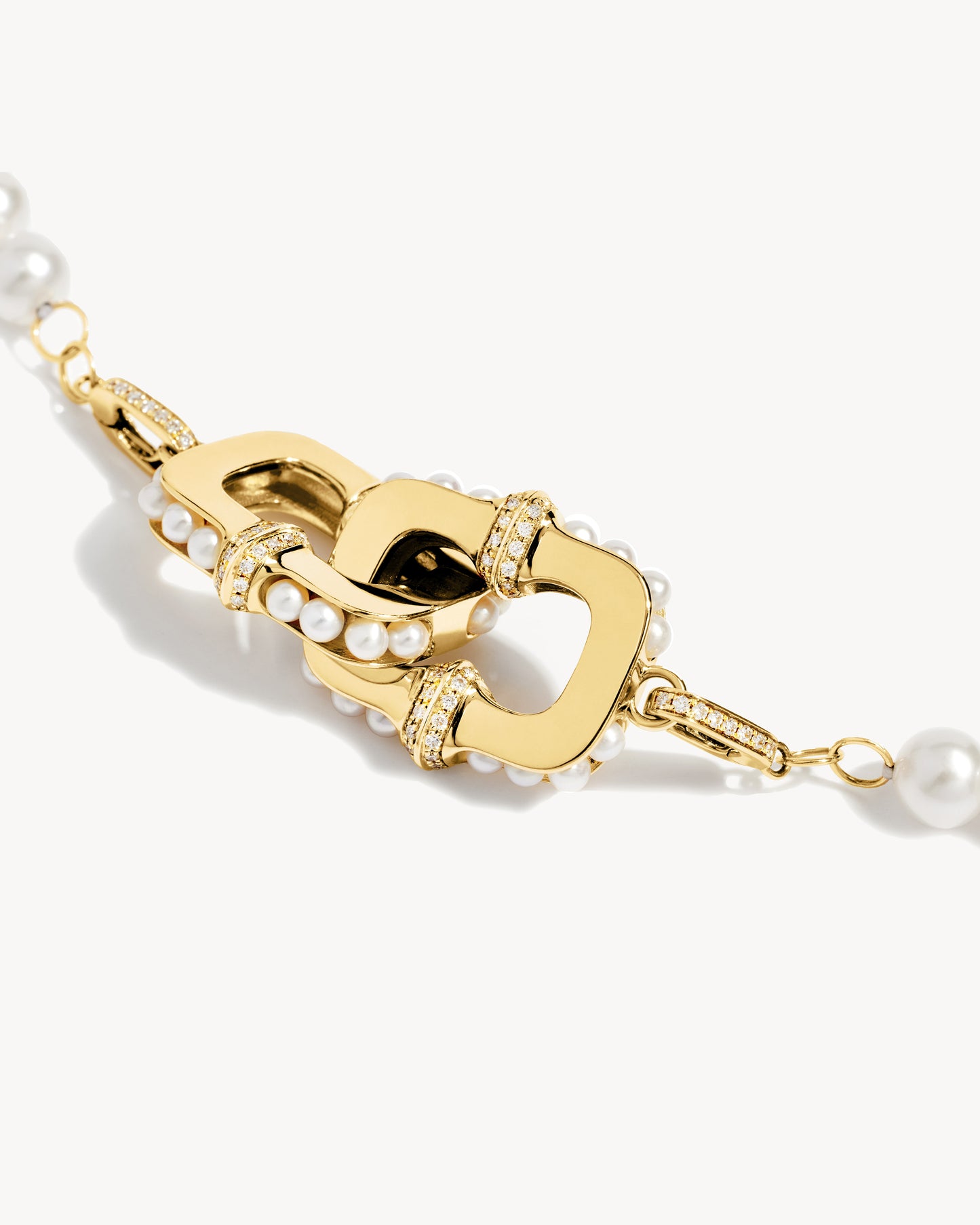 Collier Unchained Entre-Maille - Or jaune, Perles & Diamants