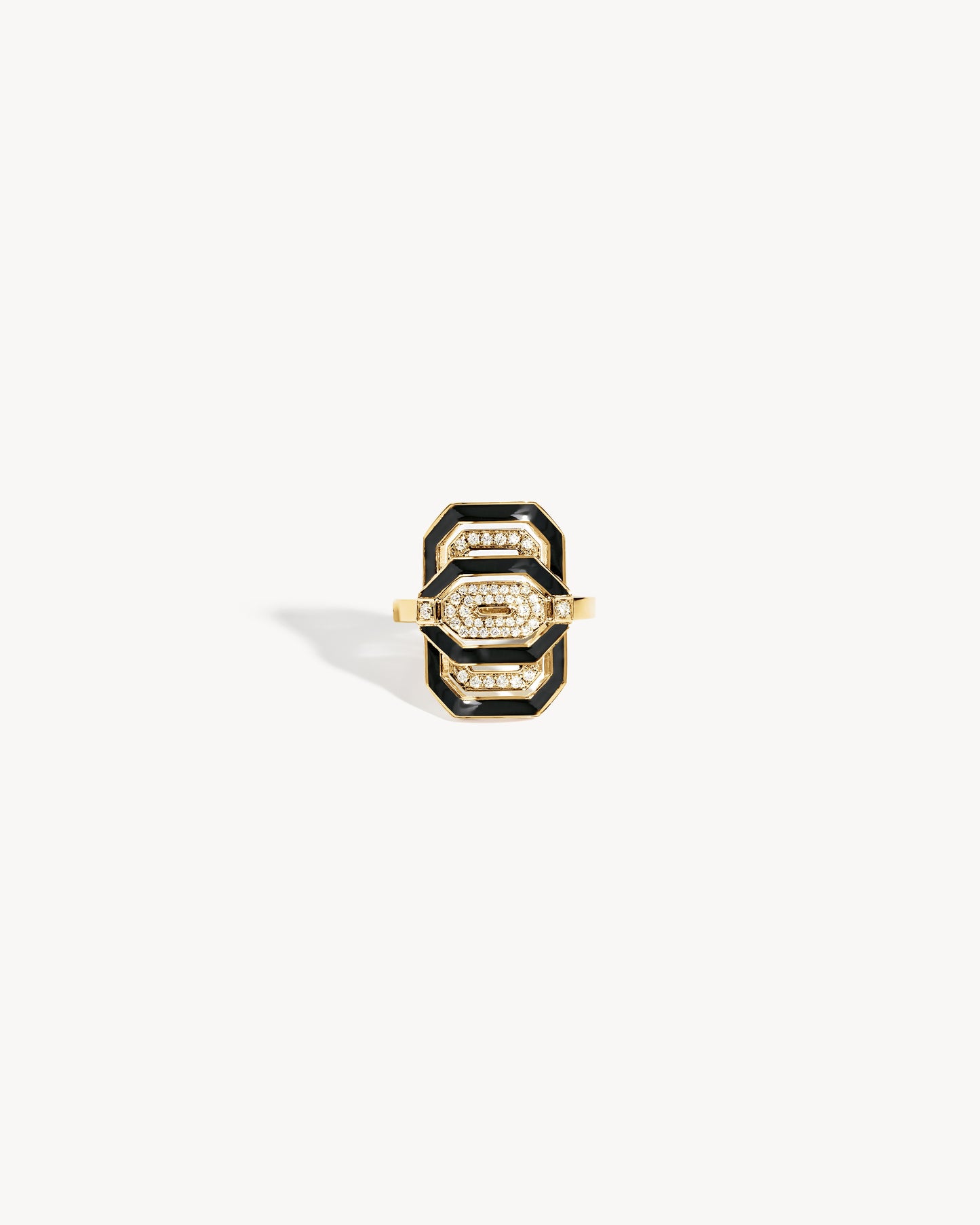 Petite My Way Ring - Yellow Gold, Enamel & Diamonds