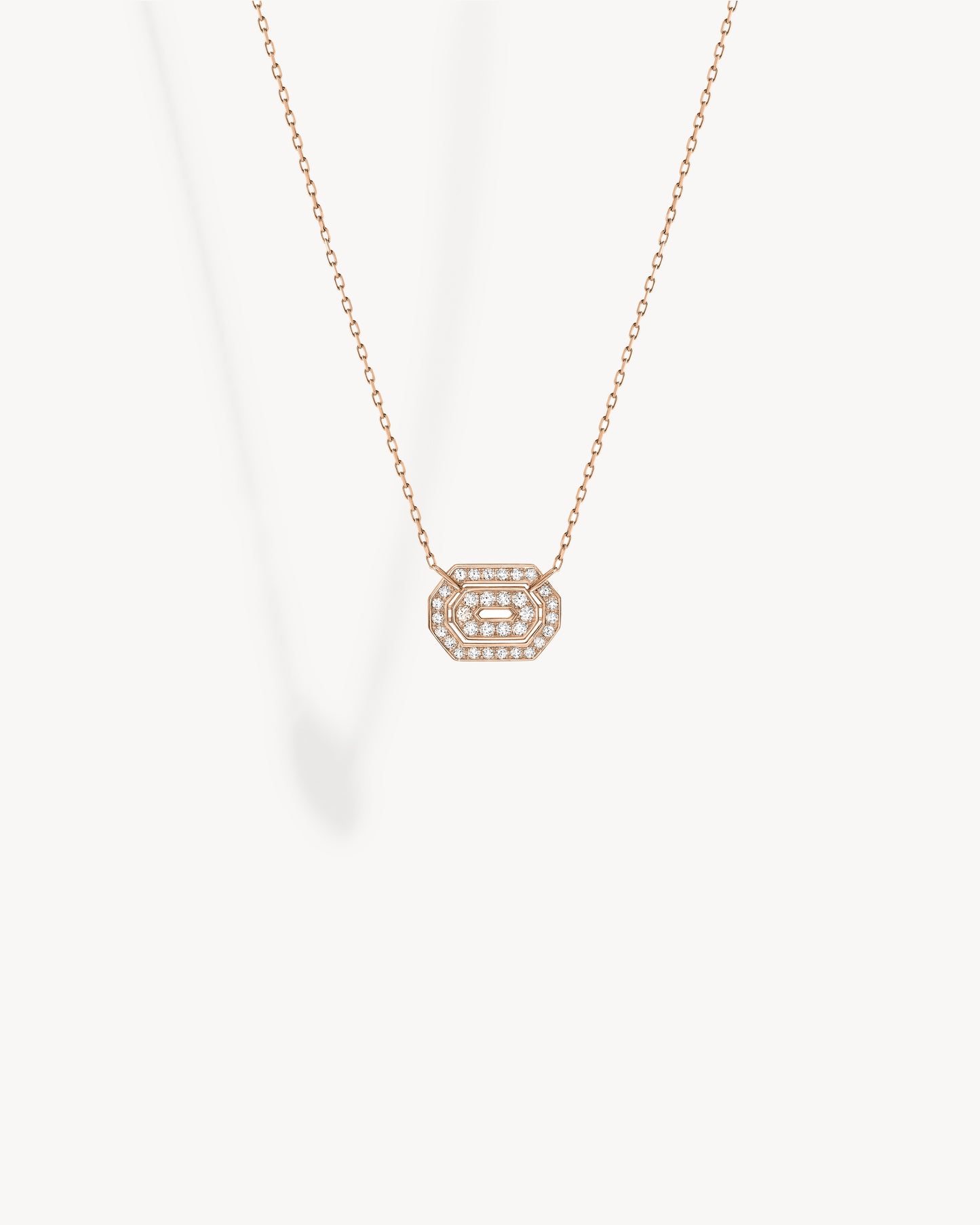Mini My Way Necklace - Pink Gold & Diamonds