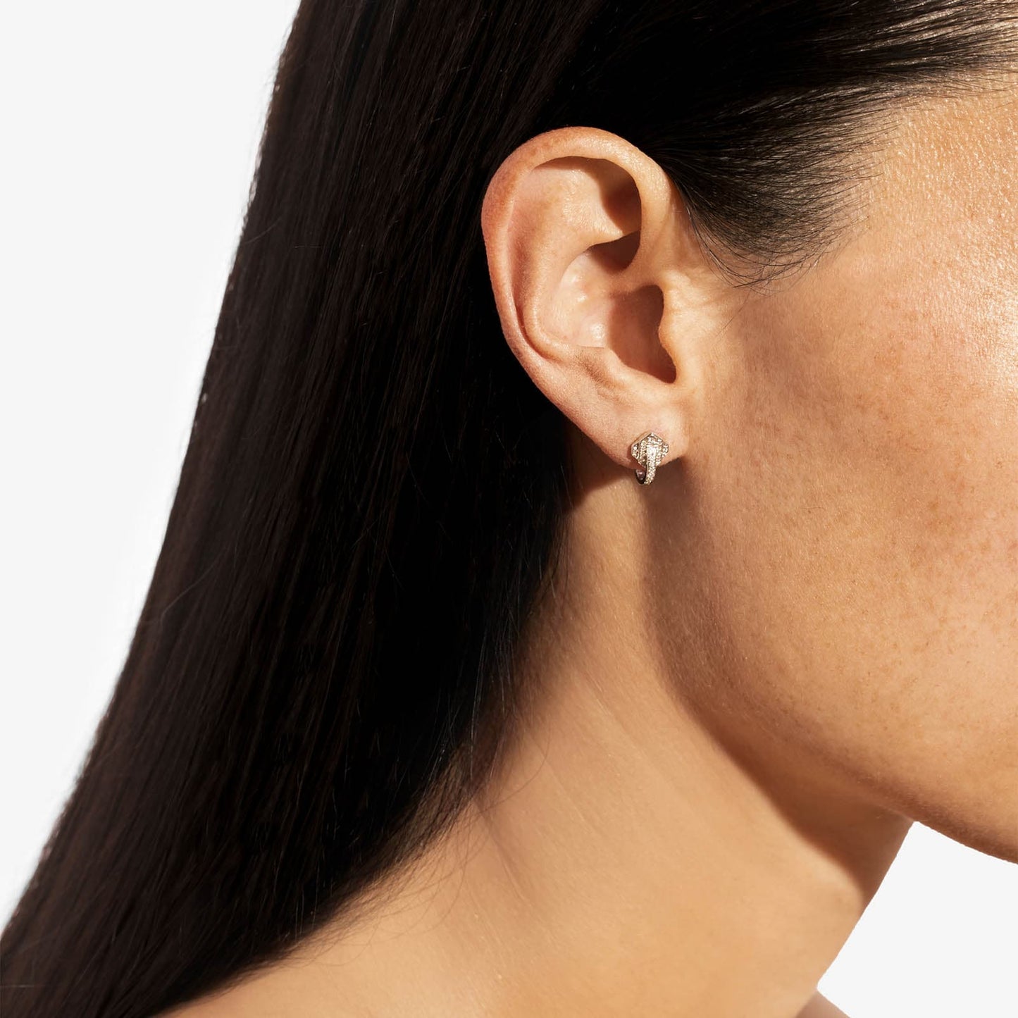 Anyway Hoop Earring - Silver & Diamonds