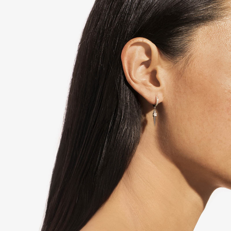 Rockaway Peak Hoop Earring - Silver & Diamonds - Image 2