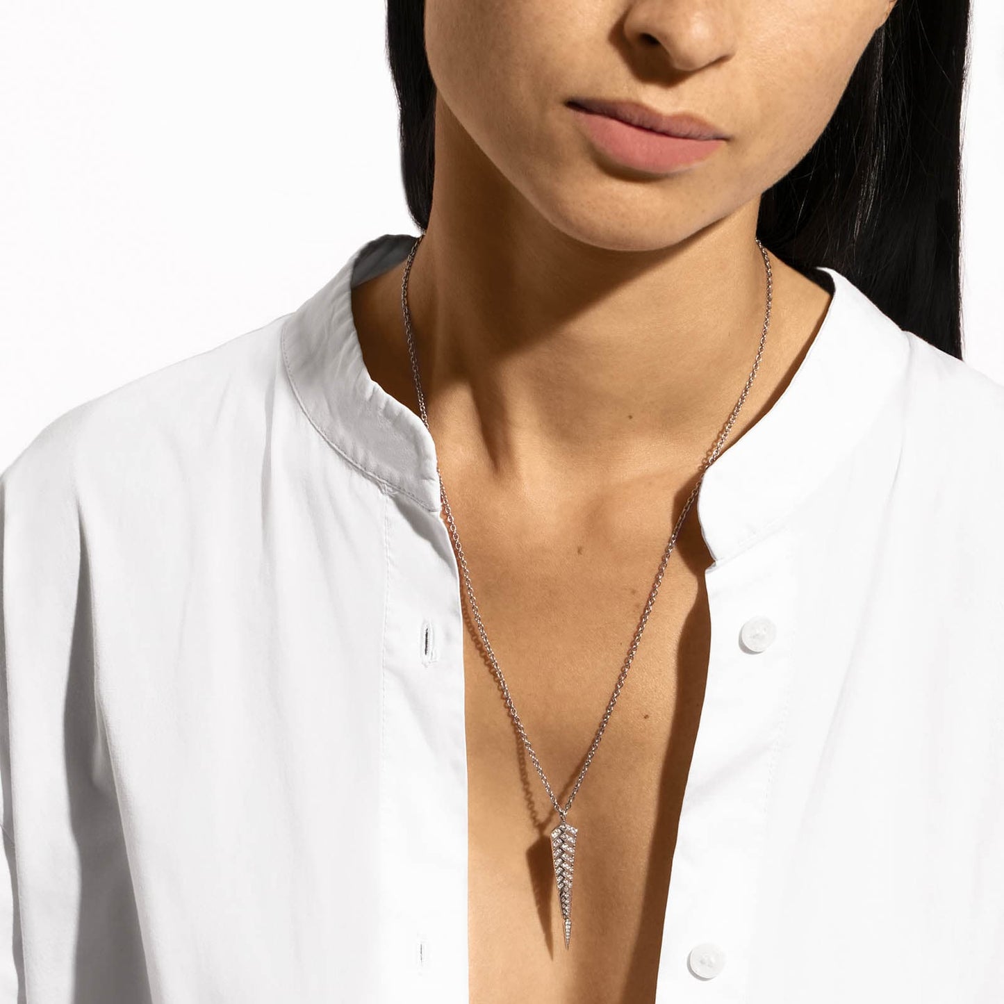 Collier Stairway M - Argent & Diamants