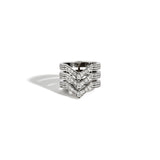 Bague Stairway 3 Rangs - Argent & Diamants