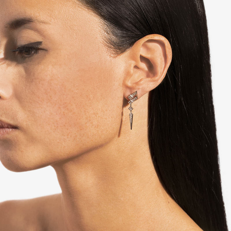 Stairway Wings Earring - Silver & Diamonds - Image 2