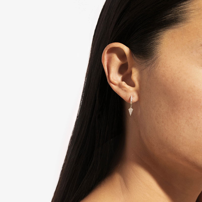 Stairway Small Hoop Earring - Silver & Diamonds - Image 2