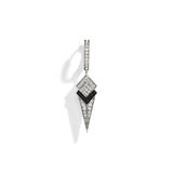 Stairway Gradiant Cone Hoop Earring - Silver & Diamonds