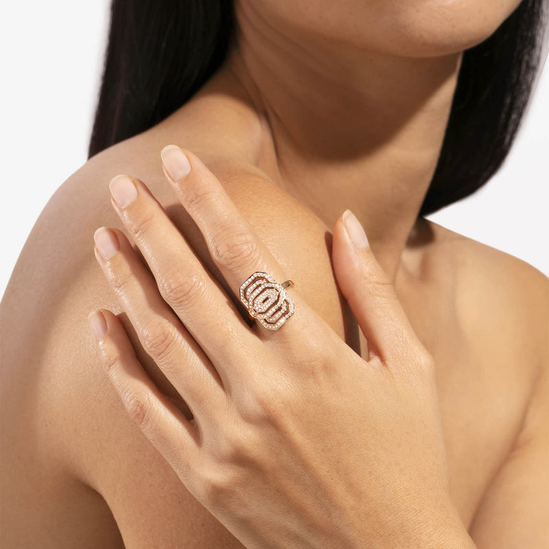 Petite My Way Ring - Pink Gold & Diamonds - Image 2