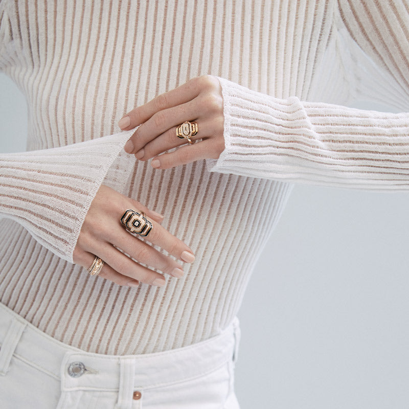 Bague My Way - Or Rose, Émail & Diamants - Image 2