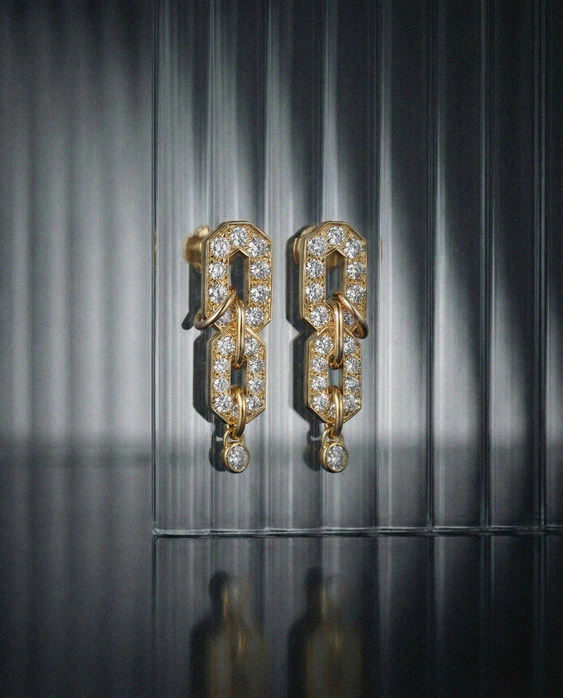 Boucles d'oreilles My Way 2 Rangs - Or Jaune & Diamants - Image 2