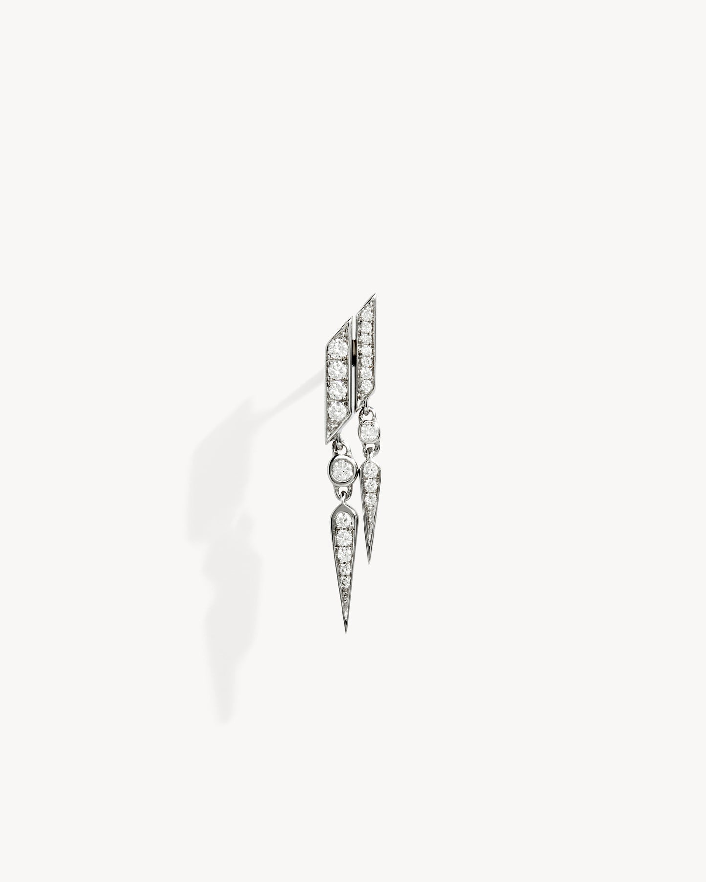Anyway double drop Earring - Silver & Diamonds