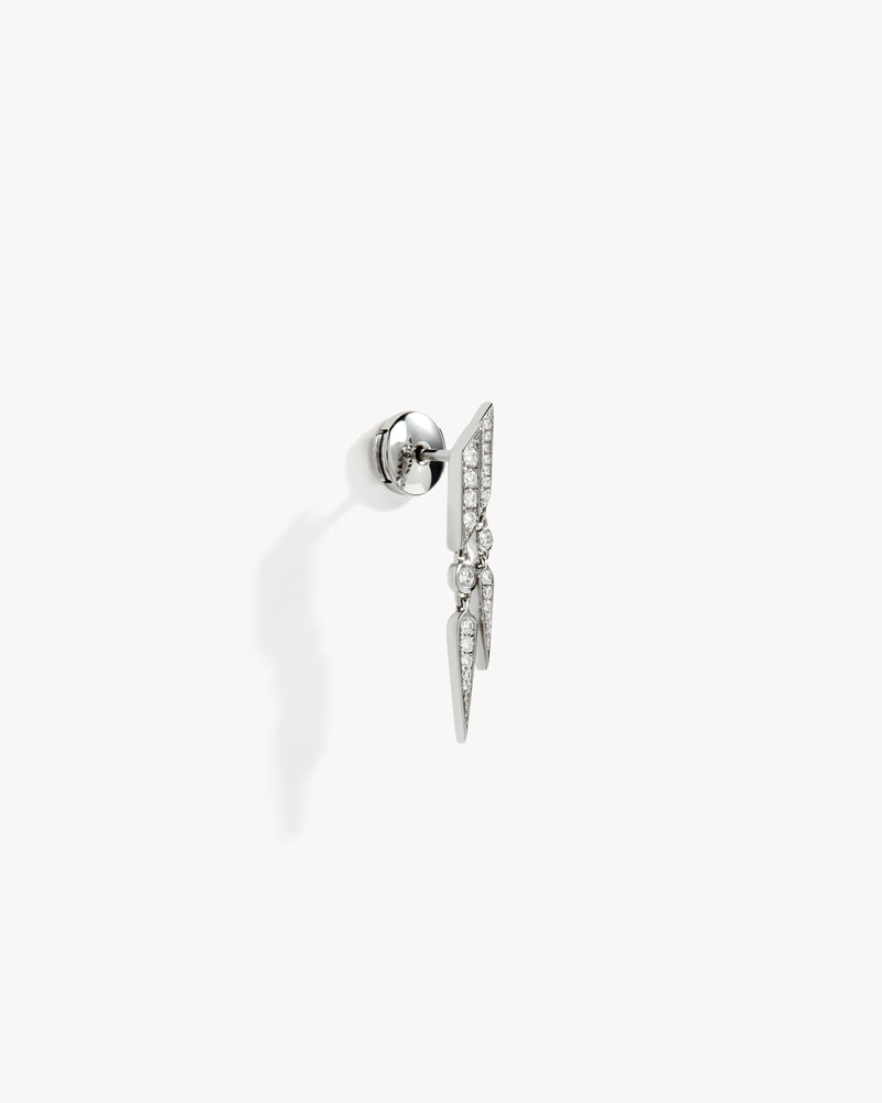 Boucle d'oreille Anyway double goutte - Argent & Diamants - Image 3