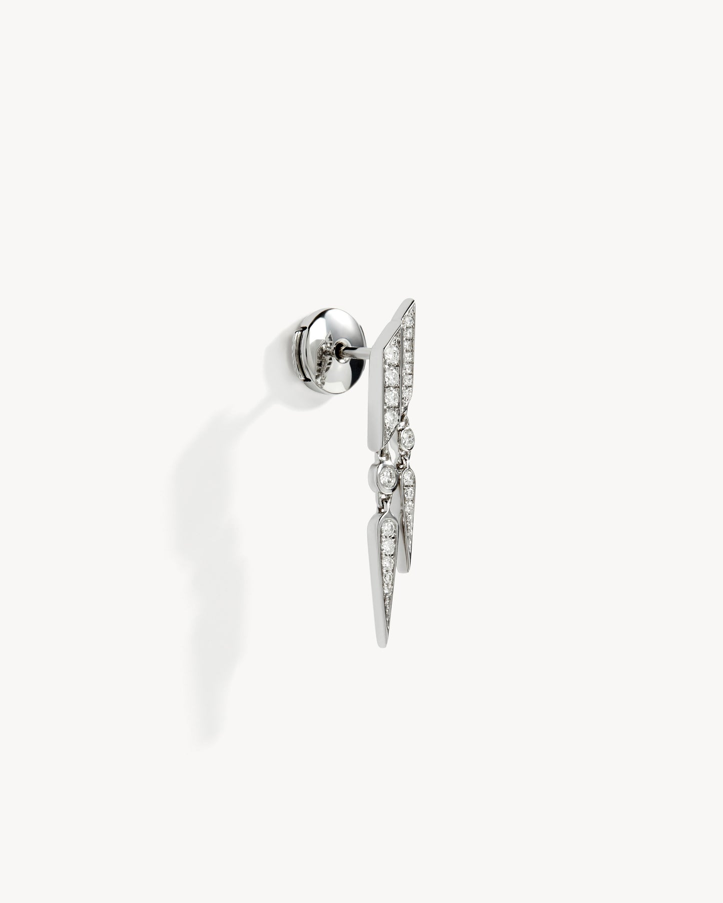 Anyway double drop Earring - Silver & Diamonds