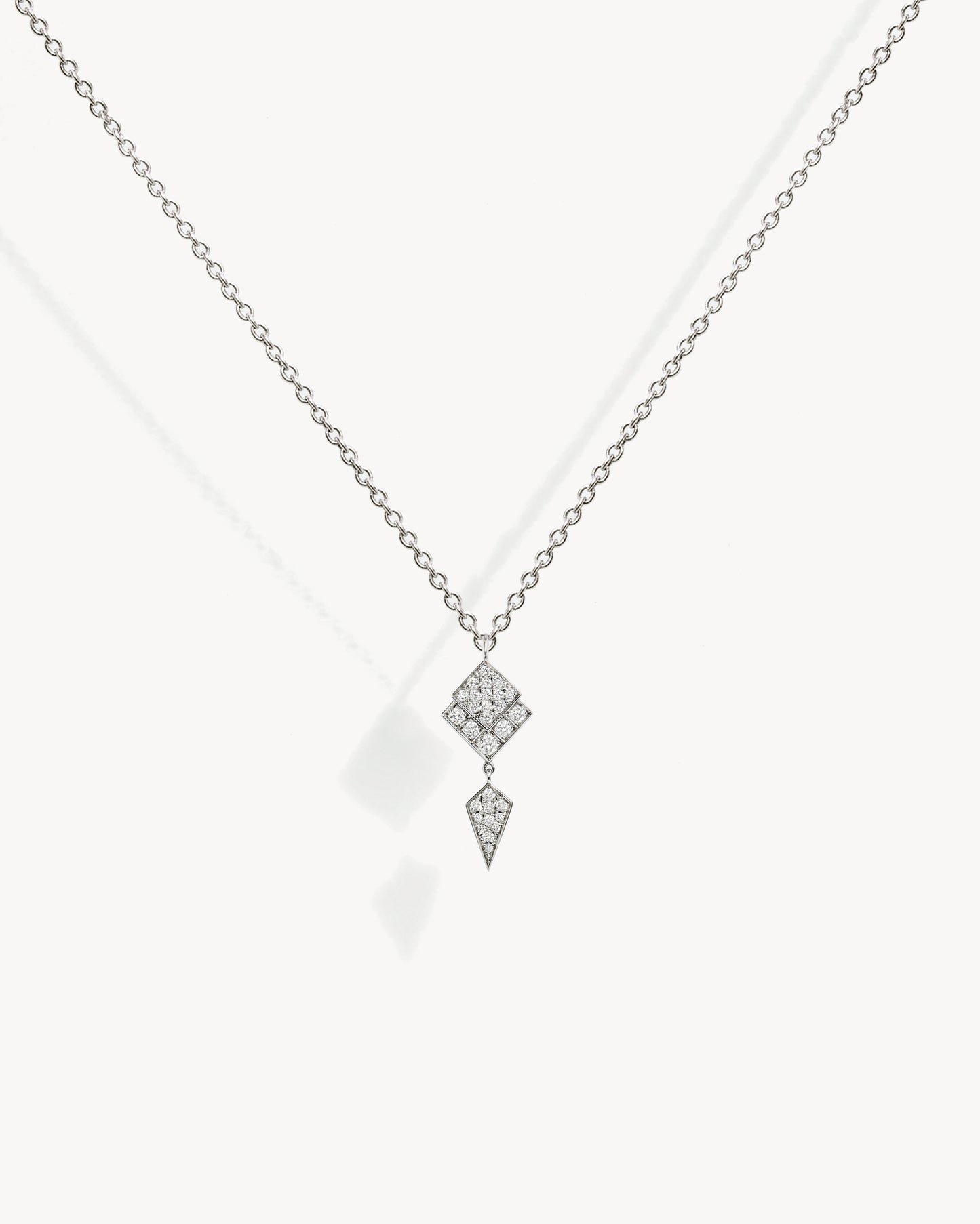 Stairway Necklace - Silver & Diamonds