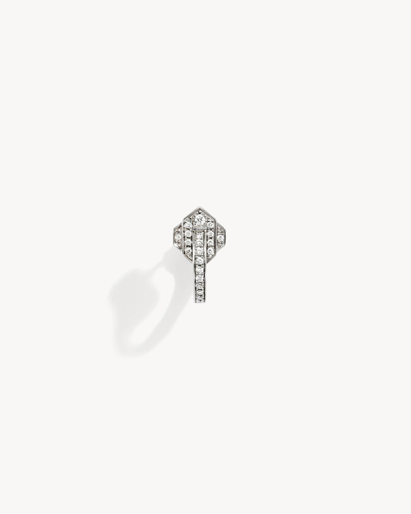 Anyway Hoop Earring - Silver & Diamonds - Image 1