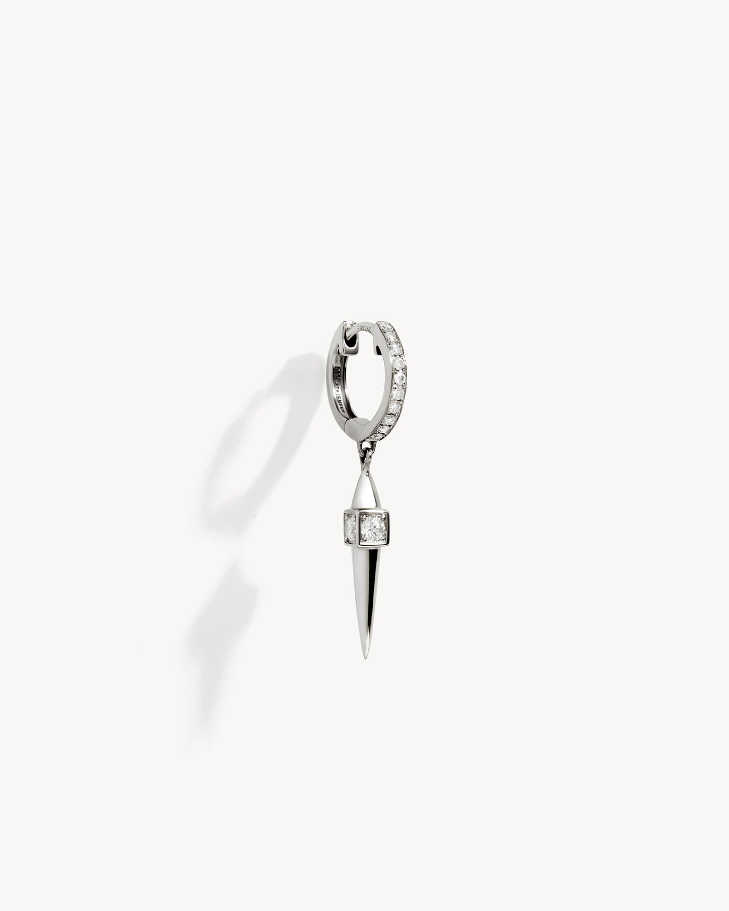 Rockaway Peak Hoop Earring - Silver & Diamonds