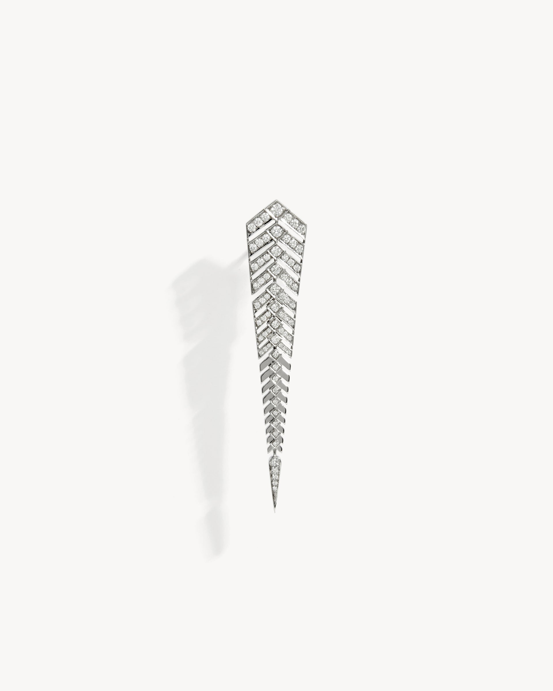 Stairway XL Earring - Silver & Diamonds