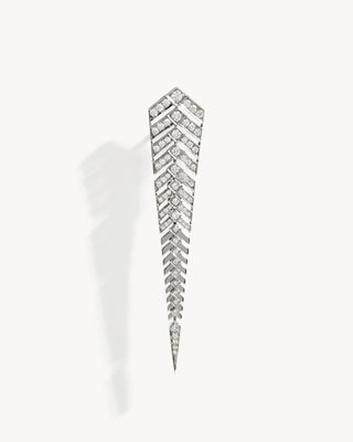 Stairway XL Earring - Silver & Diamonds