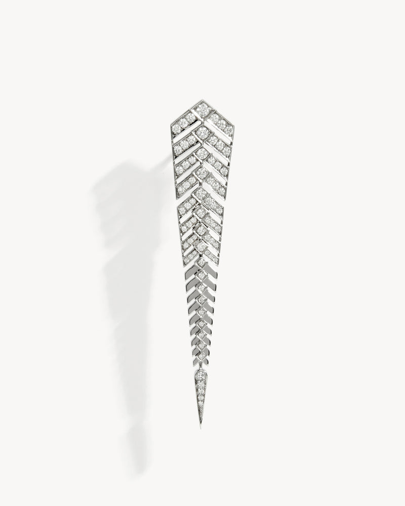 Stairway XL Earring - Silver & Diamonds - Image 1